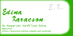 edina karacson business card